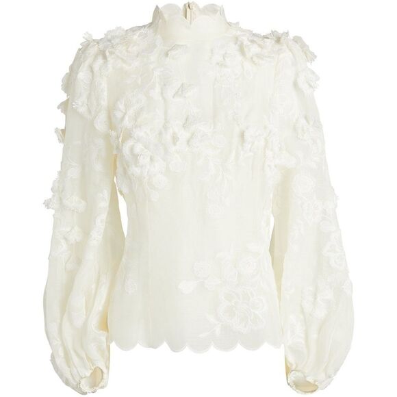 Zimmermann Tops - Zimmermann Postcard Appliqué Blouse